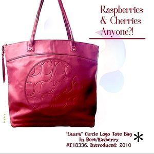 Fab COACH ‘Laura’ Circle Logo Tote in Raspberry- Intro. 2012–คՈ ૦Ո-੮Ր૯Ոძ Һυ૯🌺